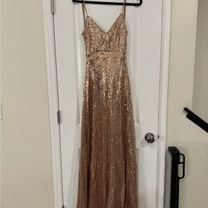 Sparkling Gold Sequin Gown SHEIN